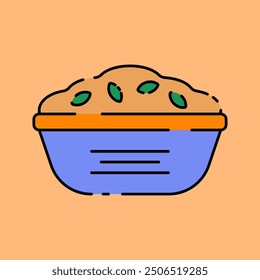 Ilustración de masa de galletas en estilo plano