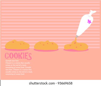 Cookie dough squeezing from a pastry bag