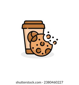 Cookie and drink vector illustration. Fast food icon isolated on white background