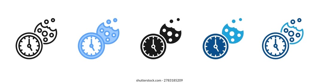Cookie Duration web icon with multiple style collection