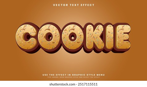 Efecto de texto editable de galletas con estilo de texto de postre y pastel