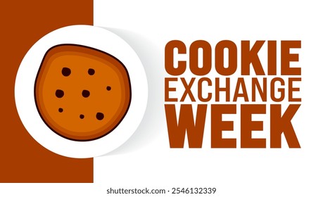 Cookie Exchange Week background, banner or poster design template. observed every year in December. Holiday concept. Use to any Template, card, poster, placard, template.