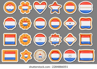 Cookie with flag country Netherlands in tasty biscuit, cookie consist of sign flag country Netherlands on natural biscuit, fresh biscuit cookie with flag country Netherlands it collectible sweet food