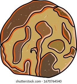 Cookie flat drawing, illustration, vector on white background.