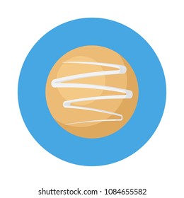Cookie flat icon isolated on blue background. Simple Cookie in flat style, vector illustration for web and mobile design. Sweets vector sign symbol.