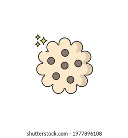 cookie Flat Icon Isolated On White Background