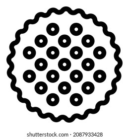 Icono plano de cookie aislado en fondo blanco