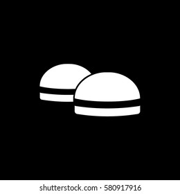 Cookie Flat Icon On Black Background