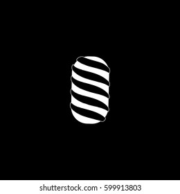 Cookie Flat Icon On Black Background