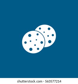 Cookie Flat Icon On Blue Background