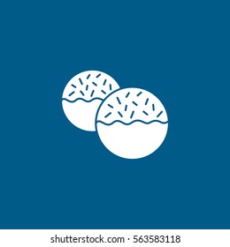 Cookie Flat Icon On Blue Background