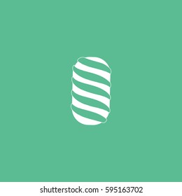 Cookie Flat Icon On Green Background
