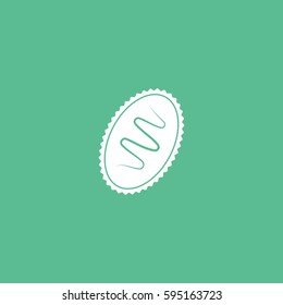 Cookie Flat Icon On Green Background