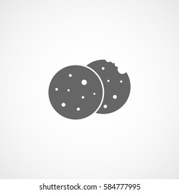 Cookie Flat Icon On White Background