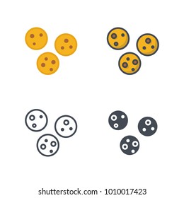 Cookie flat line silhouette