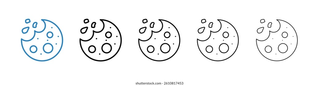 Cookie flat and liner vector icons set