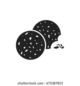 Cookie flat vector icon. Chip biscuit illustration. Dessert food pictogram.