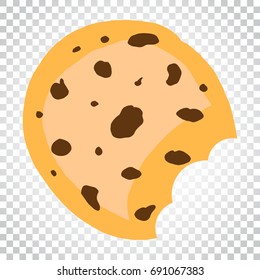 Cookie flat vector icon. Chip biscuit illustration. Dessert food pictogram. Business concept simple flat pictogram on isolated background.