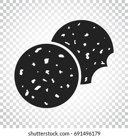 Cookie flat vector icon. Chip biscuit illustration. Dessert food pictogram. Business concept simple flat pictogram on isolated background.