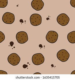 Cookie flat vector seamless pattern