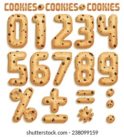 Cookie Font With Chocolate Chips, Digits Part 2/2