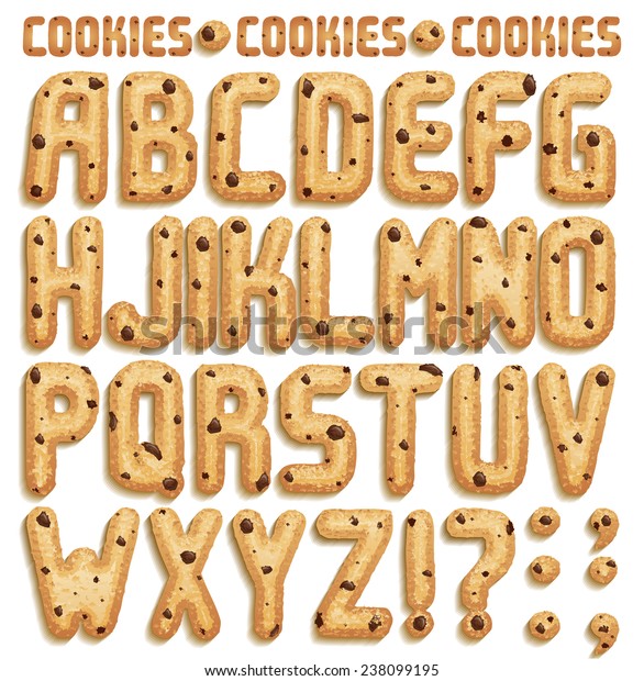 チョコレートチップ付きcookieフォント 完全なアルファベットpart 1 2