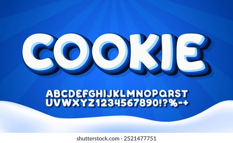 Cookie font set collection, letters and numbers symbol. Vector illustration