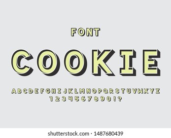 Cookie font Vector alphabet letters and numbers Typeface design Typography Graphic