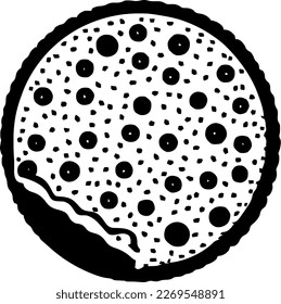 Cookie, food, isolated, vintage drawing, vector illustration, black color