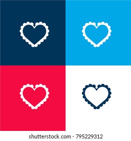 Cookie four color material and minimal icon logo set in red and blue