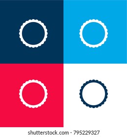 Cookie four color material and minimal icon logo set in red and blue