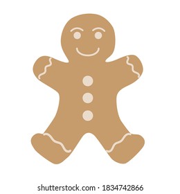 Cookie gingerbread man on an isolated background vector