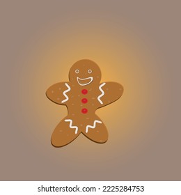 Cookie gingerbread on cocholate background with free space