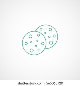 Cookie Green Line Icon On White Background