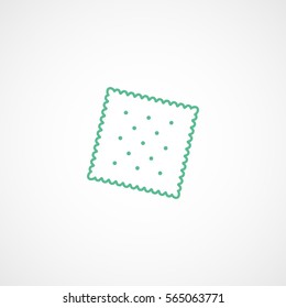 Cookie Green Line Icon On White Background