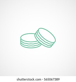 Cookie Green Line Icon On White Background