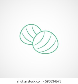 Cookie Green Line Icon On White Background