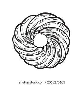 Cookie hand drawn illustration. Vector.