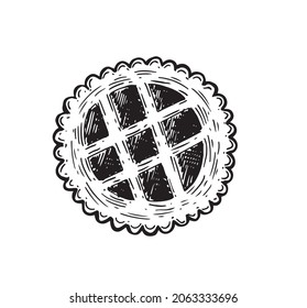 Ilustración dibujada a mano por cookies. Vector.