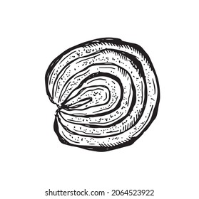 Cookie hand drawn illustration. Vector.