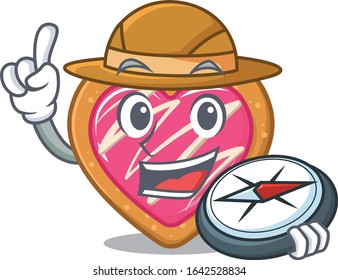 Cookie heart experienced Explorer using a compass