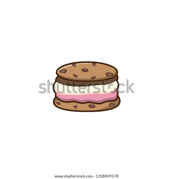 Cookie Ice Cream Sandwiches Logo Ice Stock Vector (Royalty Free ...