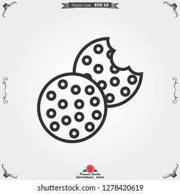 Cookie icon. Biscuit cookie or biscotti vector icon