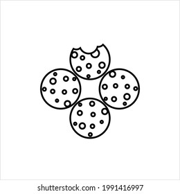 Cookie Icon, Biscuit Cracker Vector Art Illustration