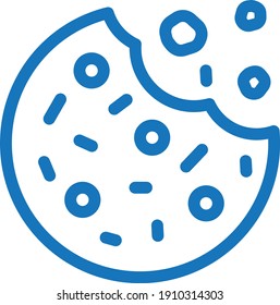 cookie icon. biscuit icon vector (blue version)