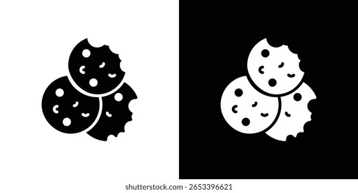 Cookie icon black silhouette for web, and mobile app