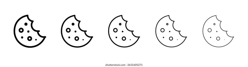 Cookie icon in black. Vector illustration for graphic design