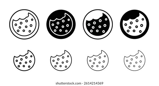 Cookie icon Black and white outline vector