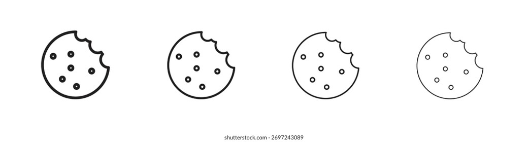 Cookie icon collection. Line vector sign, symbol for web and mobile