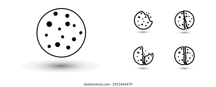 Cookie icon Cookies Icon set isolated on white background Logo concept sign Vector illustration